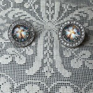 Silver Cross Earrings